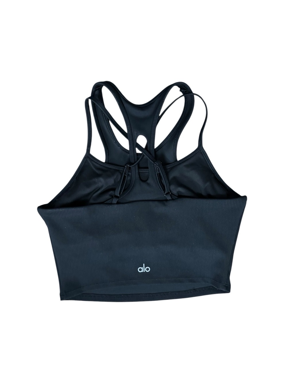 ALO YOGA | Ribbed Airlift Enchanted Bra Tank Top in Black, Size Small - Picture 6 of 8